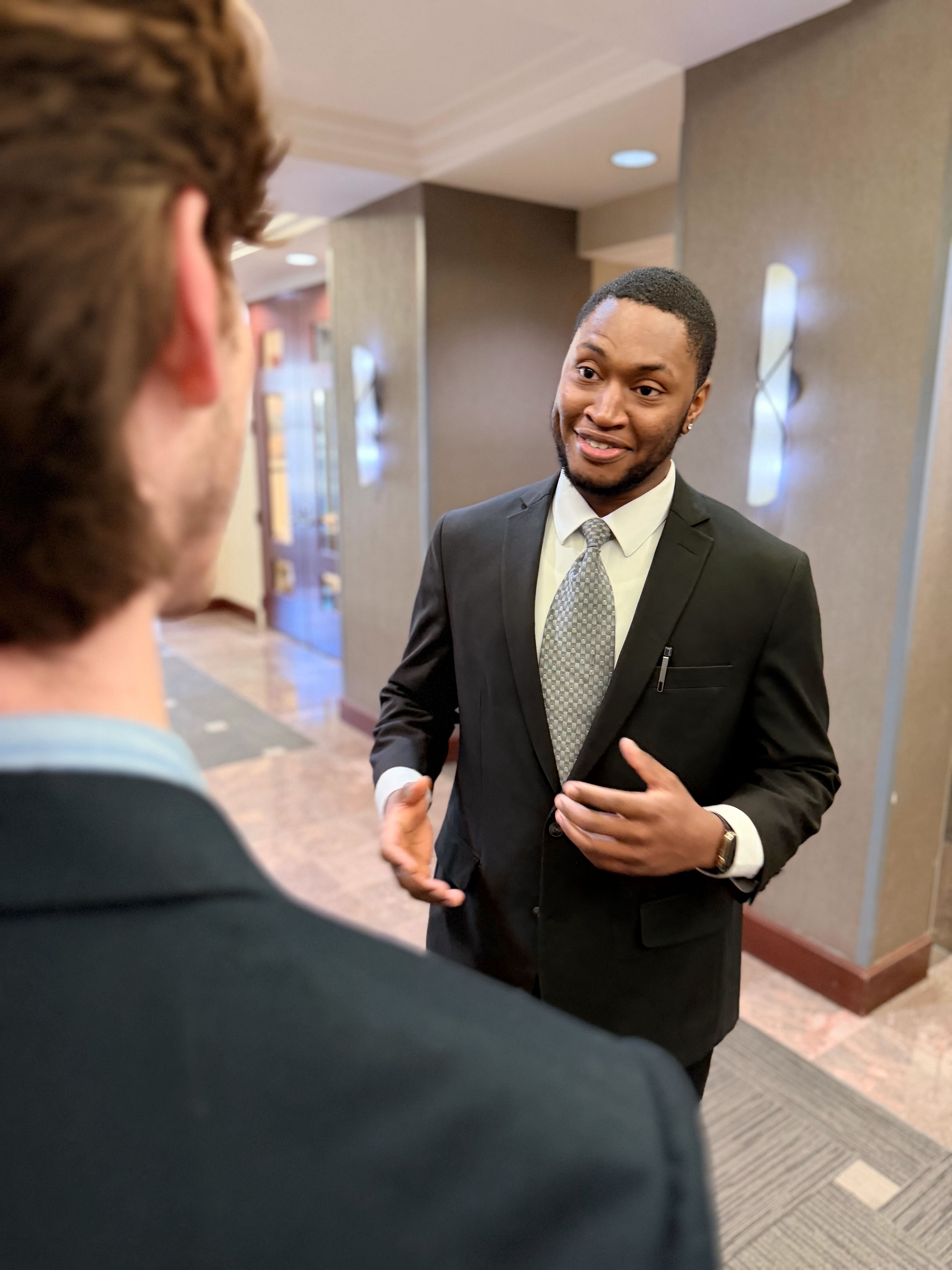 Team members in professional discussion